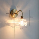 Axyaa Nordic LED Wall Lamp Pull Chain Switch Glass Copper Wall Sconce