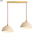 Axyaa Nordic Ceramic Pendant Lamp Modern Japanese Style Copper Hanging Light