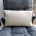 Axyaa Beige Tufted Tassel Pillow Cover 18x18" 12x20" for Couch Bed Living Room