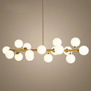 Axyaa Milky Glass Chandelier Lights Gold Black G9 Holder Scandinavian Design Lamp