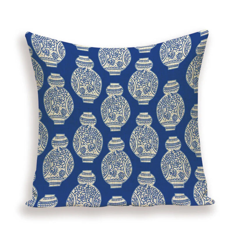 Axyaa Monkey Floral Pillow Cover - Vibrant Flower Vase Home Decor