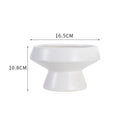 Axyaa White Ceramic Round Flower Pot Vase for Home Decor and Hydroponic Arrangements