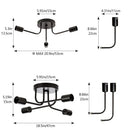 Axyaa Metal Branch Industrial Ceiling Lamp, 3/4 Lights Fixture for Kitchen, Living Room