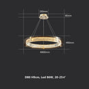 Axyaa Modern Luxury Crystal Pendant Light Gold Metal Fixture