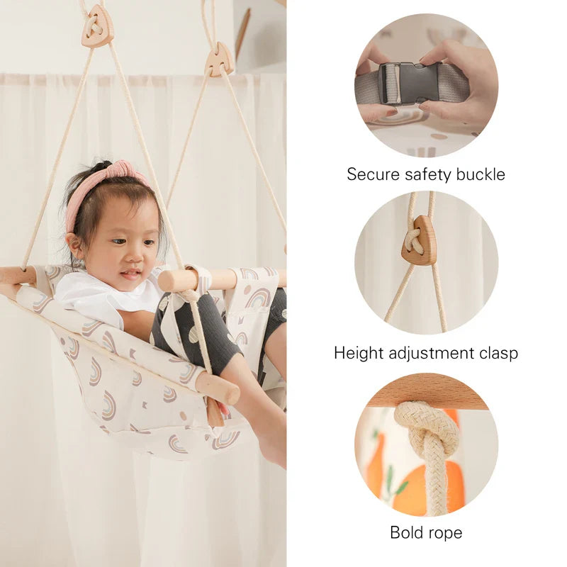 Axya Baby Canvas Lounge Swing Chair: Fun Outdoor Rocker for Kids