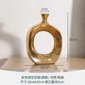 Ceramic Hollow Out Vase Axyaa: Gold & Silver Home Wedding Decoration
