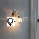 Axyaa Flower Glass Copper Wall Sconce LED Light with Pull Chain Switch