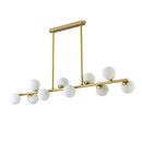 Axya Glass Ball Chandelier: Modern Horizontal Suspension Lighting for Dining Room