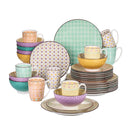 Axyaa Tulip Porcelain Dinnerware Set - 4 Colors, 4 Designs, 16/32/48 Pieces