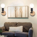 Axyaa Nordic Wood Wall Lights Black White Modern LED Sconce