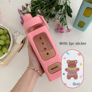 Axyaa Kawaii Shaker Water Bottle with Straw Sticker  ]];