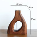 Axyaa Wooden Vase Glass Test Tube Flower Arrangement Hydroponics Home Decor