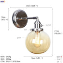 Axyaa Amber Glass Ball Wall Lights Modern LED Wall Lamp