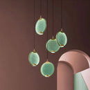 Axyaa Brass Minimalist Pendant Lamp Glass Round Light Fixture