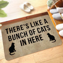 Axyaa Charming Cats Memory Foam Bath Mat - Anti-slip Coral Personalized Doormat