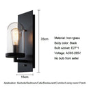 Axyaa Retro Loft Glass Wall Sconce for Warehouse Corridor Living Room Bedroom