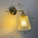 Nordic Glass Wall Lamp Rotatable Brass Sconce - Axyaa