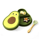 Axya Avocado Silicone Baby Feeding Plate Set for Children.