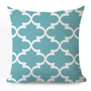 Axyaa Blue Geometric Cotton Linen Pillow Cover for Luxury Home Decor