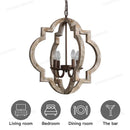 Axyaa Retro White Wooden Chandelier with 4 Lights