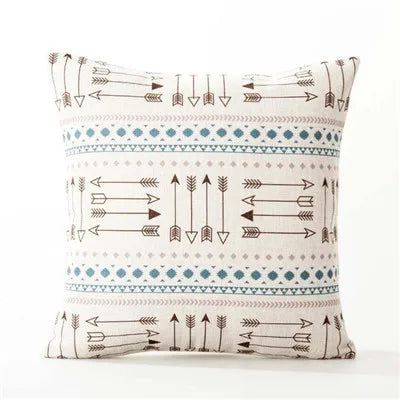 Axyaa Black & White Linen Sofa Cushions Cover - Nordic Bohemian Ethnic Grey Geometric Pillow Cover