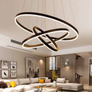 Axyaa Black LED Rings Circle Pendant Lamp for Modern Ceiling Lighting