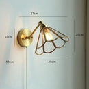 Axyaa Nordic Copper Glass LED Wall Sconce Pull Chain Switch Bedroom Mirror Stair Beside Lamp