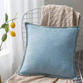 Axyaa Fringed Linen Cushion Cover - 45x45cm - Blue Grey Yellow Red Green