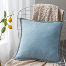 Axyaa Fringed Linen Cushion Cover - 45x45cm - Blue Grey Yellow Red Green