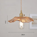 Axyaa Flower Glass LED Pendant Copper Hanging Light Nordic Modern Dining Bedroom Fixtures