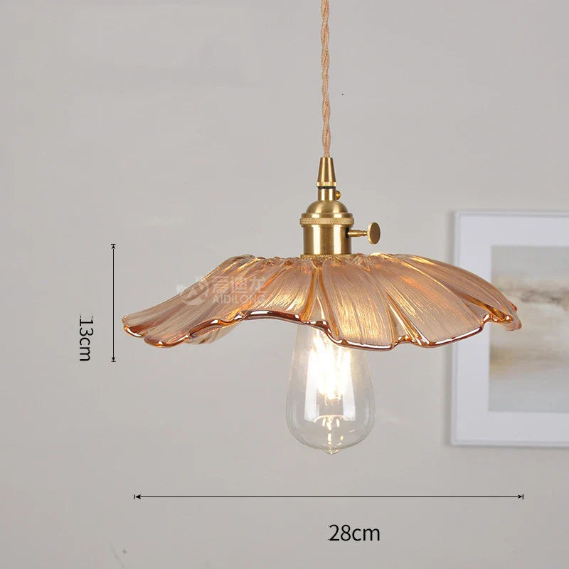 Axyaa Nordic Purple Glass LED Pendant Light, Modern Hanging Lamp for Bar, Bedroom, Dinning Room