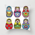 Axyaa Cartoon Doll Pattern Polyester Cushion Cover for Home Decor