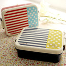 Axyaa Navy Style 1 Layer Bento Box 670ml, Japanese Microwave Lunch Container