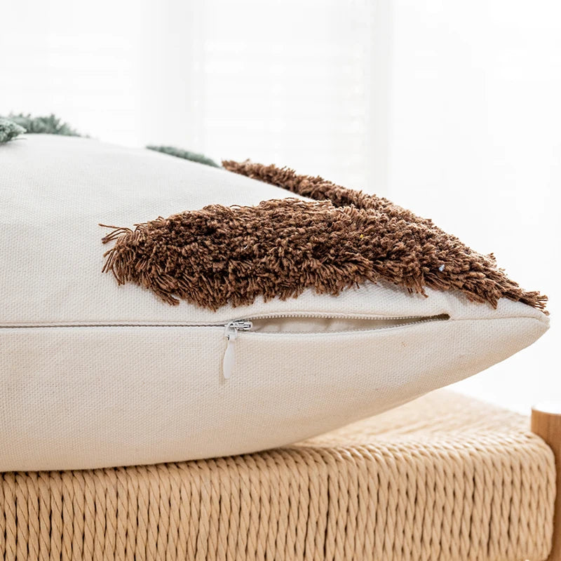 Axyaa Tufted Plant Pillow Cover for Stylish Home Decor 45x45cm/30x50cm