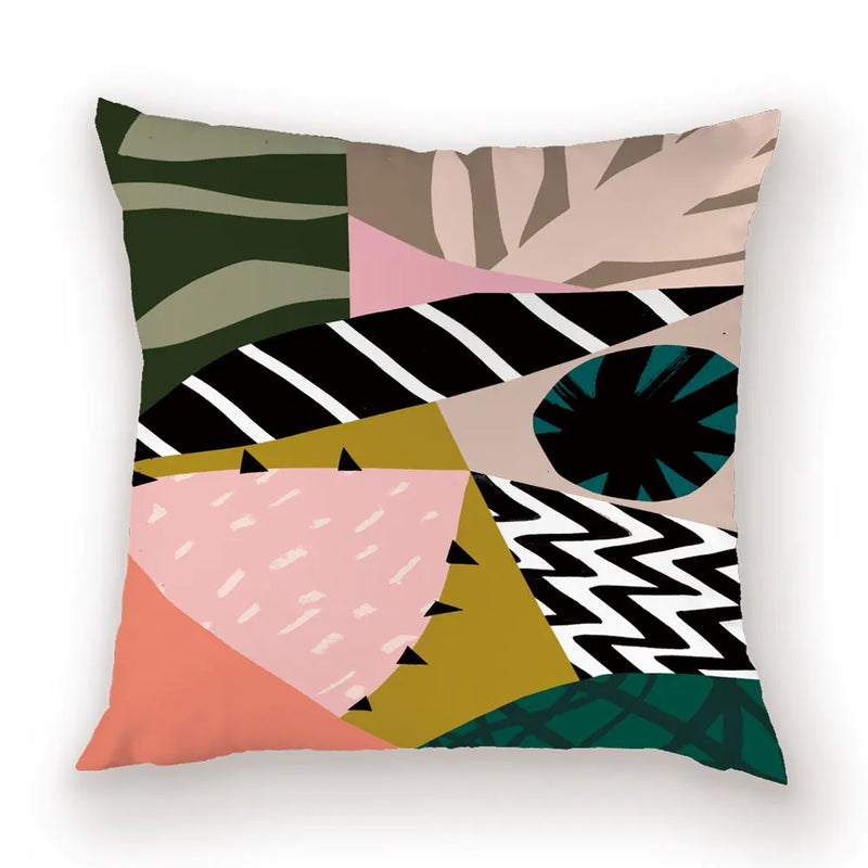 Axyaa Abstract Splice Pattern Pillow Case Bohemian Cushion Cover