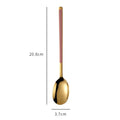 Axyaa Stainless Steel Long Coffee Spoon Set Vintage Tableware Teaspoons Dessert Ice Cream