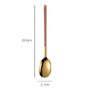 Axyaa Stainless Steel Long Coffee Spoon Set Vintage Tableware Teaspoons Dessert Ice Cream