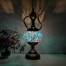 Axyaa Mediterranean Art Deco Turkish Mosaic Table Lamp - Handcrafted Glass Bed Light