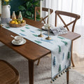Luxury Nordic Embroidery Table Runner & Tassel Decor by Axyaa