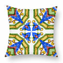 Axyaa Watercolor Geometric Flowers Polyester Cushion Cover Sofa Throw Pillow Cover