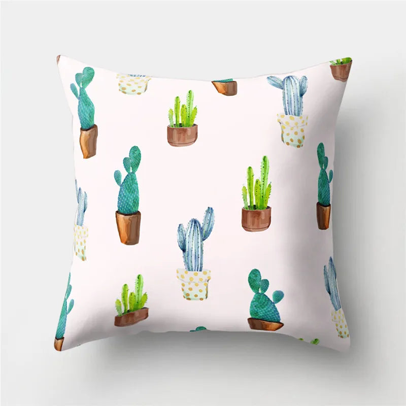 Axyaa Tropical Plants & Hibiscus Flower Pillow Cover Collection