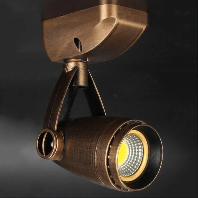 Axyaa Vintage Brown COB Spotlights LED Ceiling Mounted Rail Track Lamp