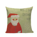 Christmas Santa Deer Pattern Cushion Cover for Festive Home Decor - Axyaa