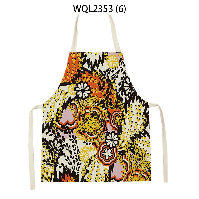 Axyaa Tropical Floral Kitchen Apron for Cooking, Baking, Cleaning - 47x38cm
