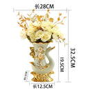 Axyaa Gold Glass Vase Light Luxury Decor for Modern Living Rooms