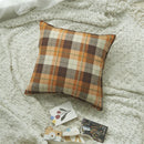 Axyaa Flocked Cushion Cover 45x45 cm - Modern Plaid Decorative Pillow for Living Room
