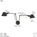 Axyaa Vintage Industrial Wall Lamp 2 Heads Loft Style Rustic Wall Light