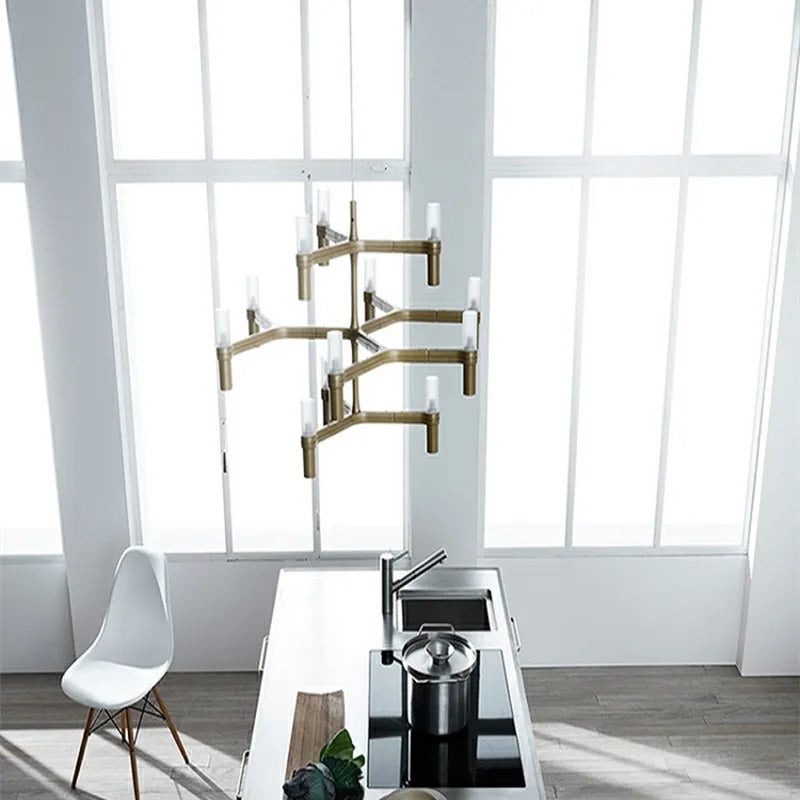 Axyaa Luxury Villa Chandelier Gold Silver Pendant Lighting
