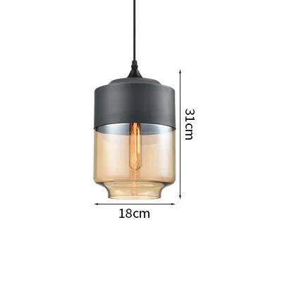 Axyaa Nordic LED Pendant Light Wood Glass Hanging Lamp for Bedroom Dinning Living Room