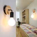 Axyaa Modern Nordic Wooden Wall Sconce Lamp in Black or White
